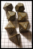 Dice : Dice - Dice Sets - Q Workshop Elven II Bronze Fleck and White - Q Prize Jan 2010